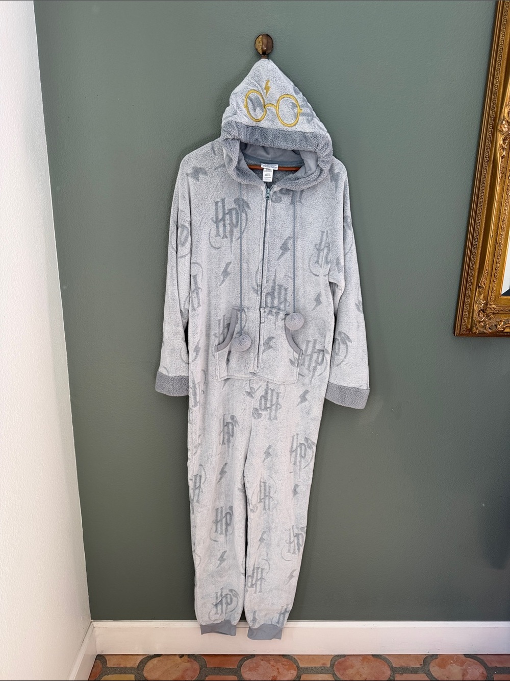 Harry Potter Wizarding World One Piece PJs Onesie Sz XL Adult Hooded Women's